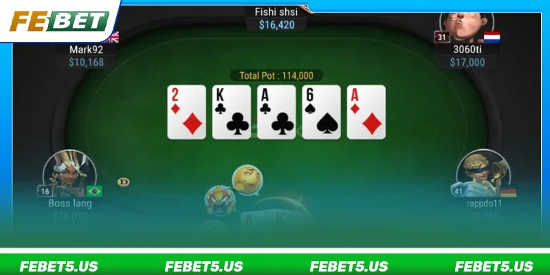 Chỉ với vài thao tác nhanh gọn, bạn đã sẵn sàng trải nghiệm đấu trường Poker kịch tính tại FEBET