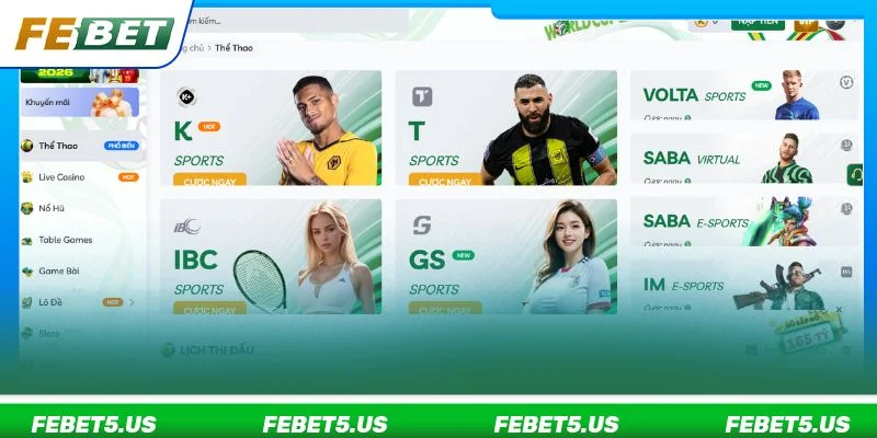 FEBET - Link Vào Nhà Cái Thể Thao, Game Online Không Chặn 09/2026 Cược thể thao tại nhà cái có rất nhiều lựa chọn