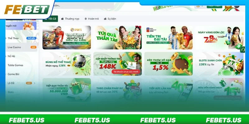 FEBET - Link Vào Nhà Cái Thể Thao, Game Online Không Chặn 09/2026 Hệ thống các khuyến mãi đỉnh cao chỉ có tại sân chơi